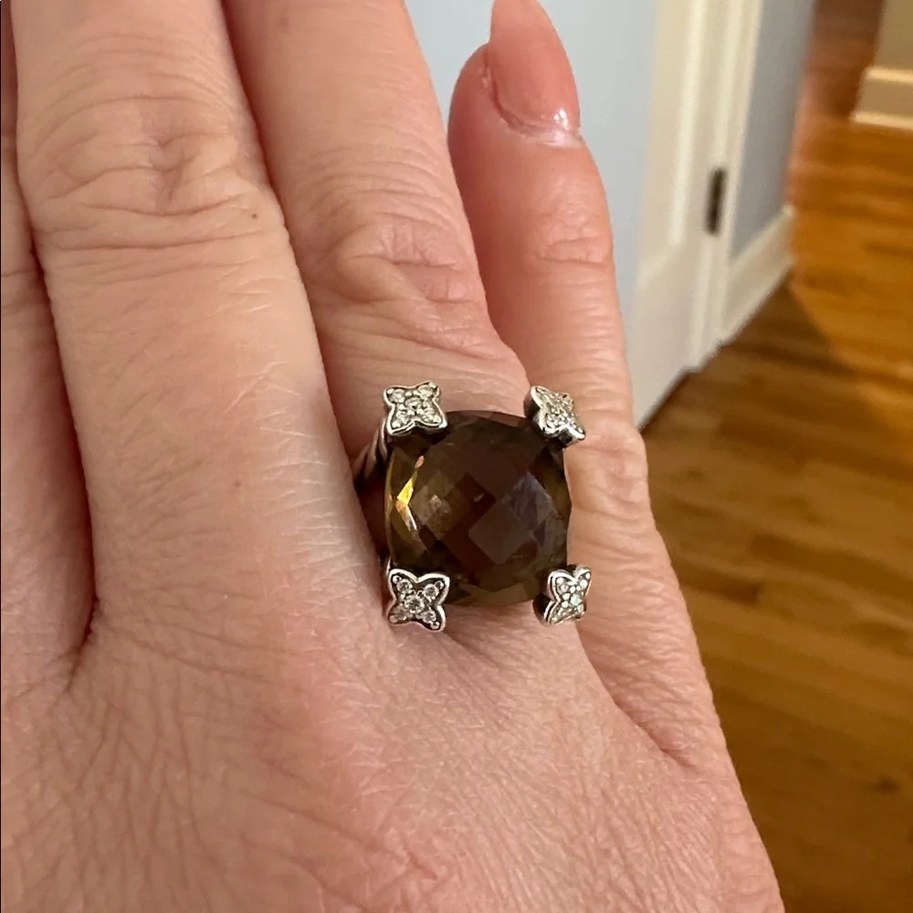 David Yurman Cushion Point Smokey Quartz size 7 ring - Picture 15 of 15